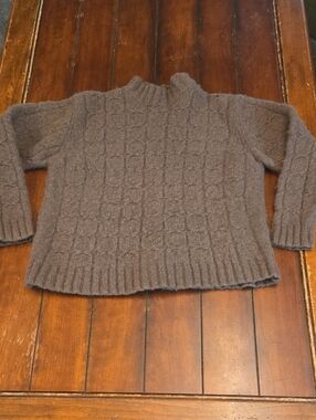 Timberland Women's Taupe Cable-Knit Turtleneck Sweater